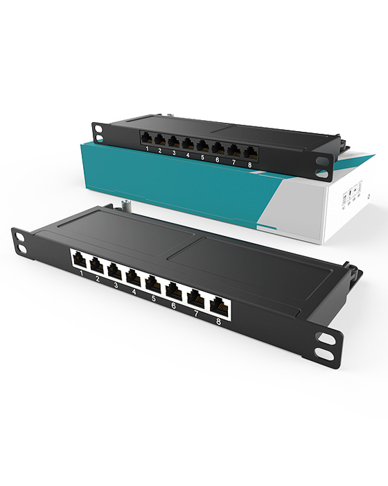 英曼0.5U8口-防塵網絡配線架