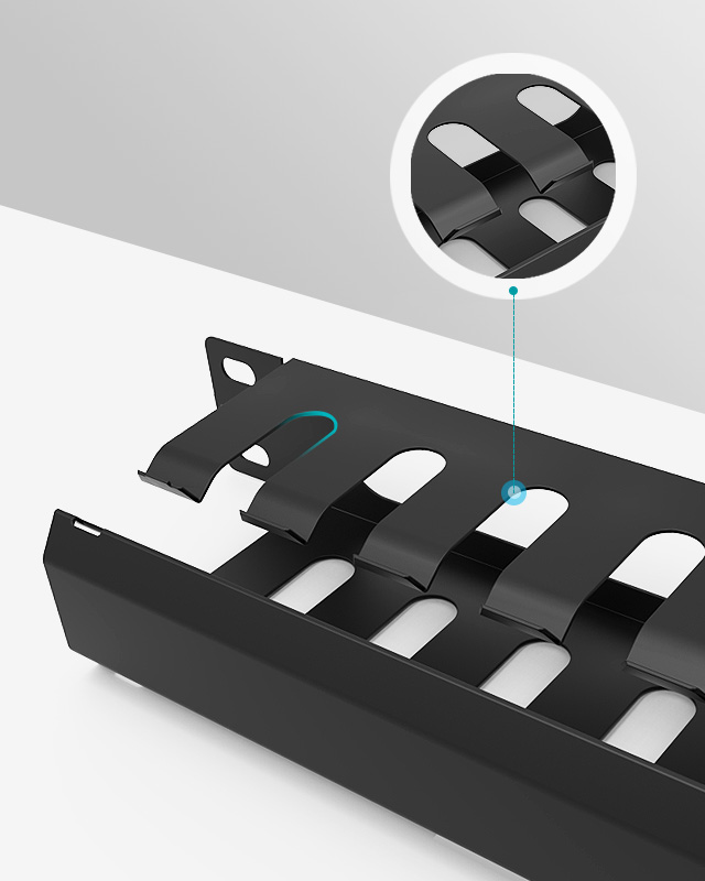 1U24口工程級塑料理線架