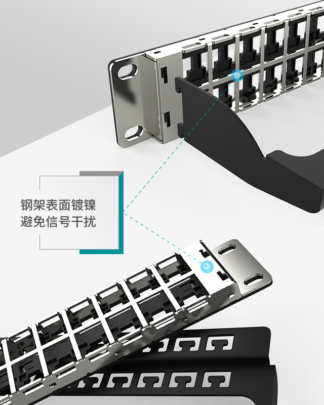 1U48口直通網絡空配架